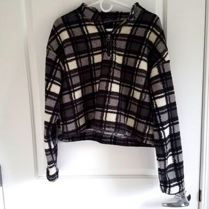 Love Tree Black and White Plaid Sweater